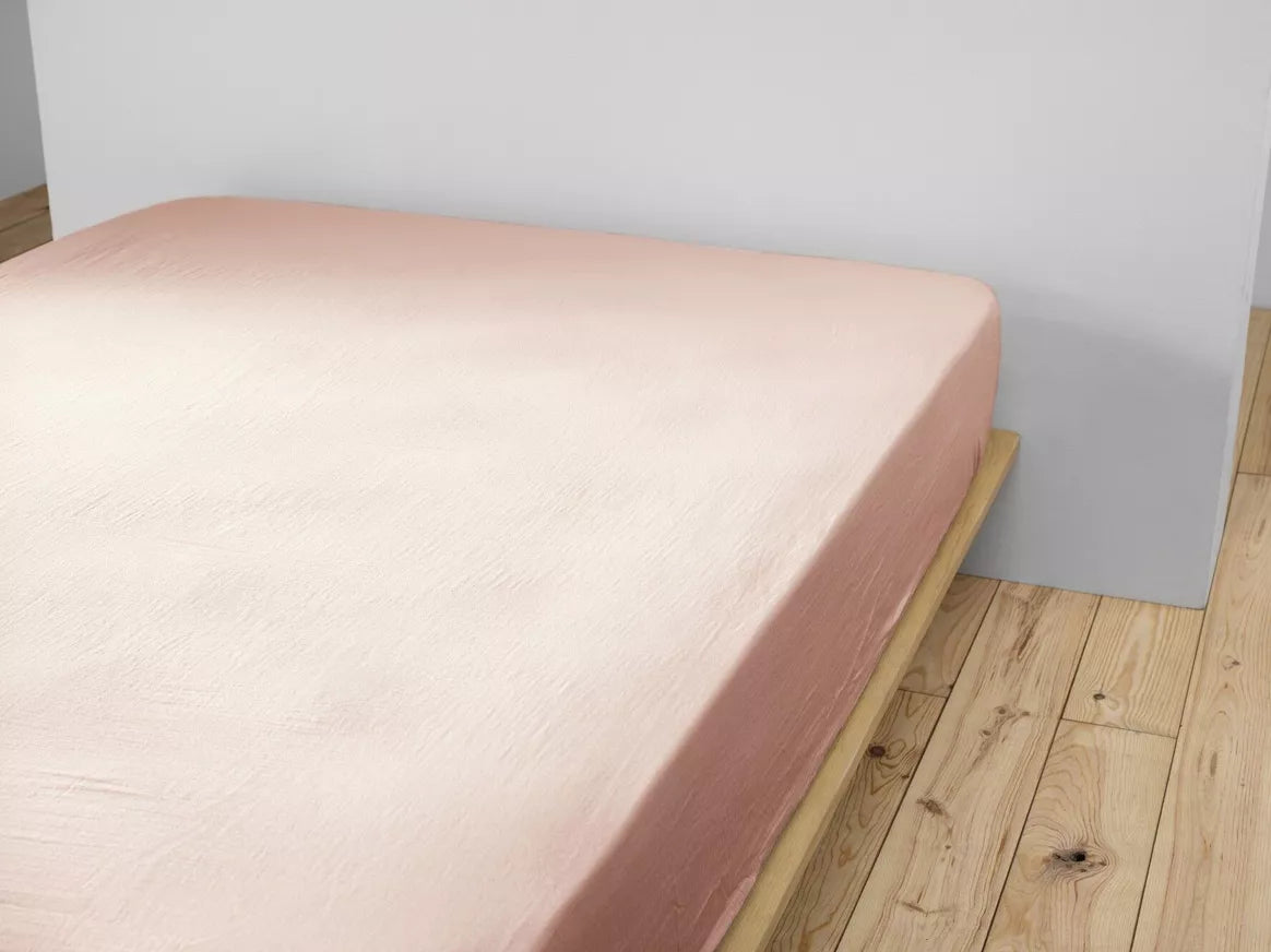 Drap housse GAÏA – Guimauve 90 x 200 cm