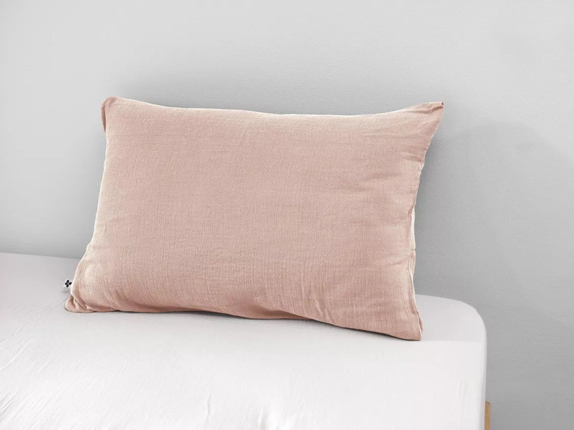 Taie d'oreiller Gaze de coton GAÏA Guimauve