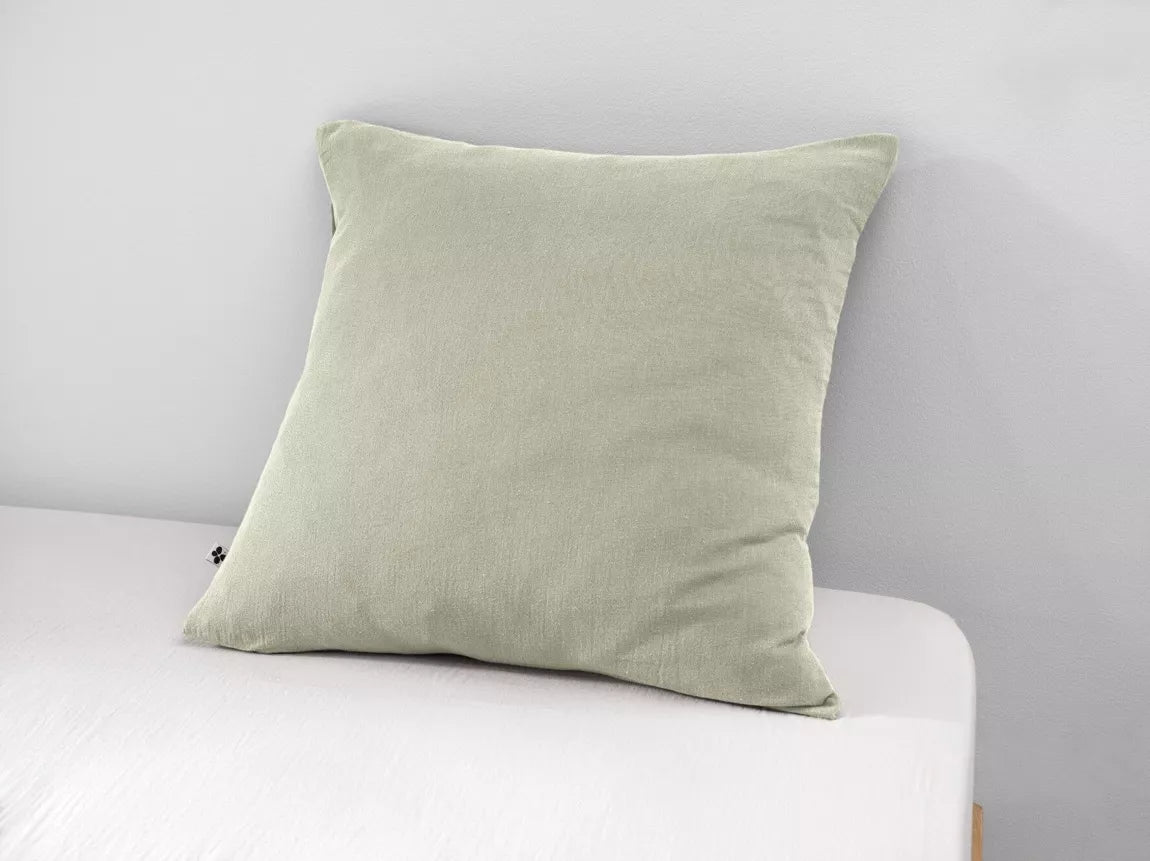 Taie d'oreiller Gaze de coton GAÏA Vert d'eau
