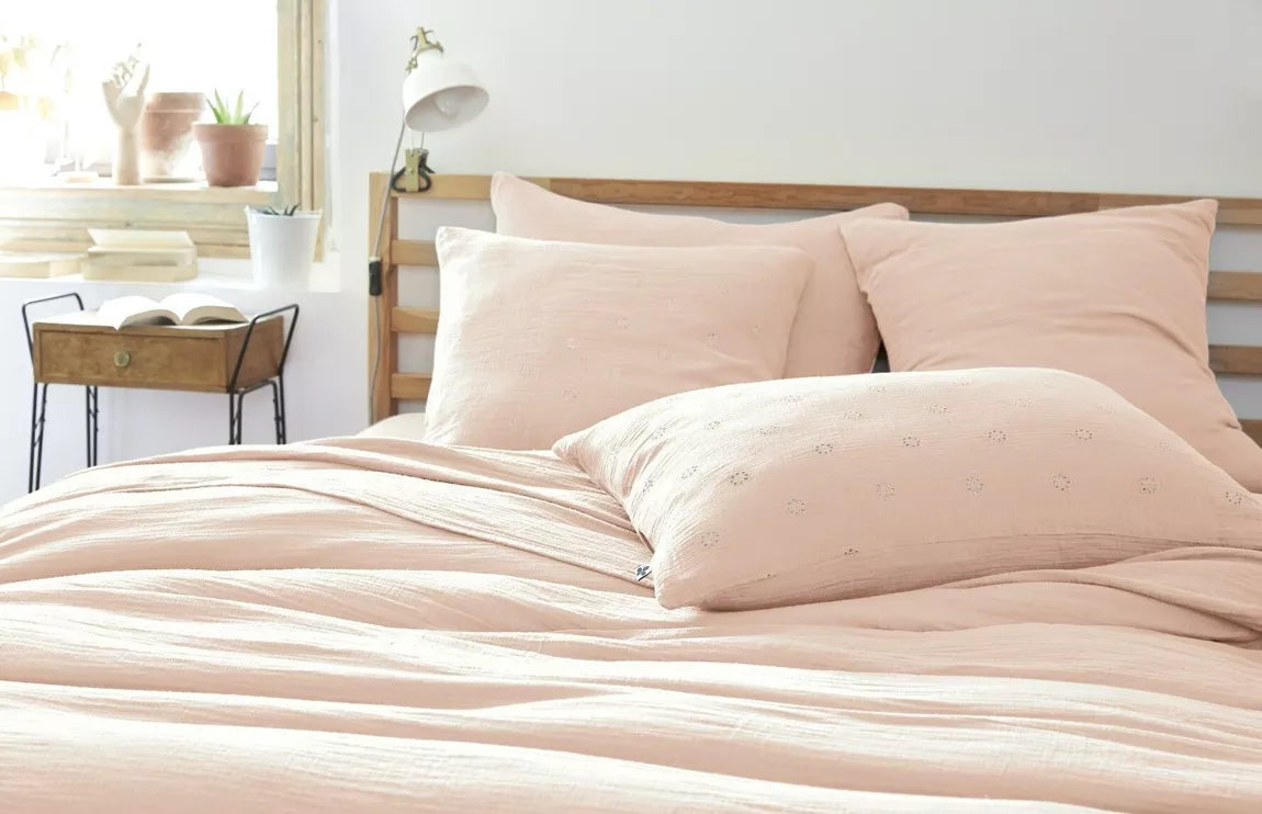 Taie d'oreiller Gaze de coton GAÏA Guimauve