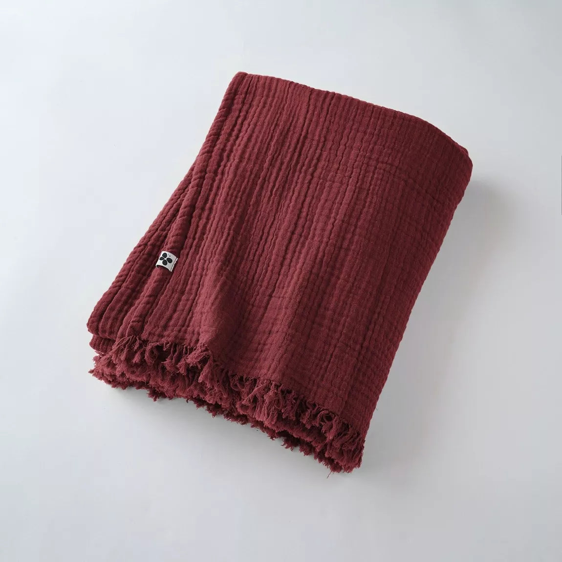 Coussin Perse, Plaid Bordeaux & Parure Gaia Pampa