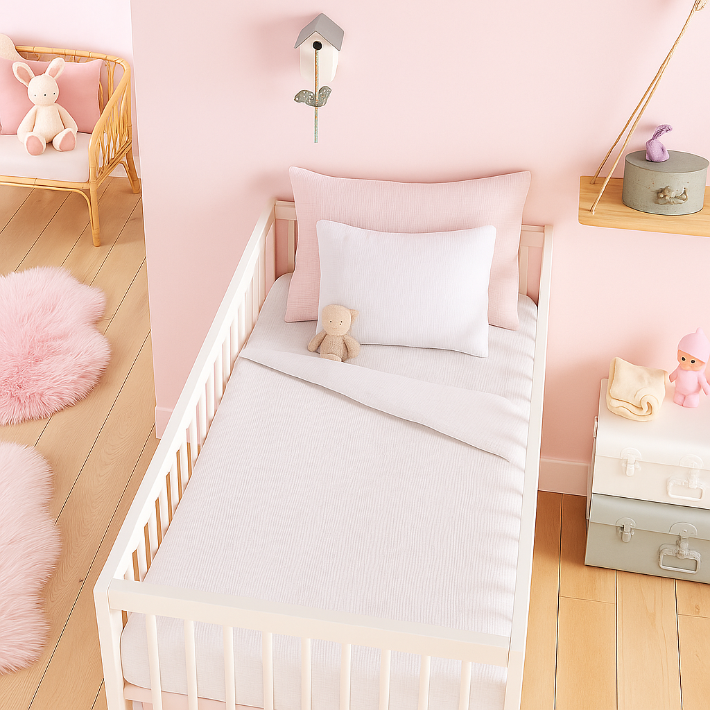 Housse de couette + taie 40x60 cm Gaze de coton bébé