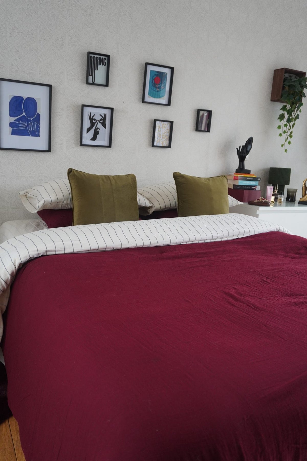 Housse de couette Gaia en gaze de coton - Bordeaux