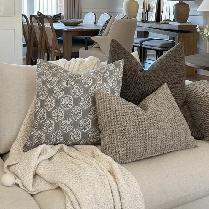 Housse de coussin Willow Bay Mintleaf - 100% coton éthique – 50×50 cm