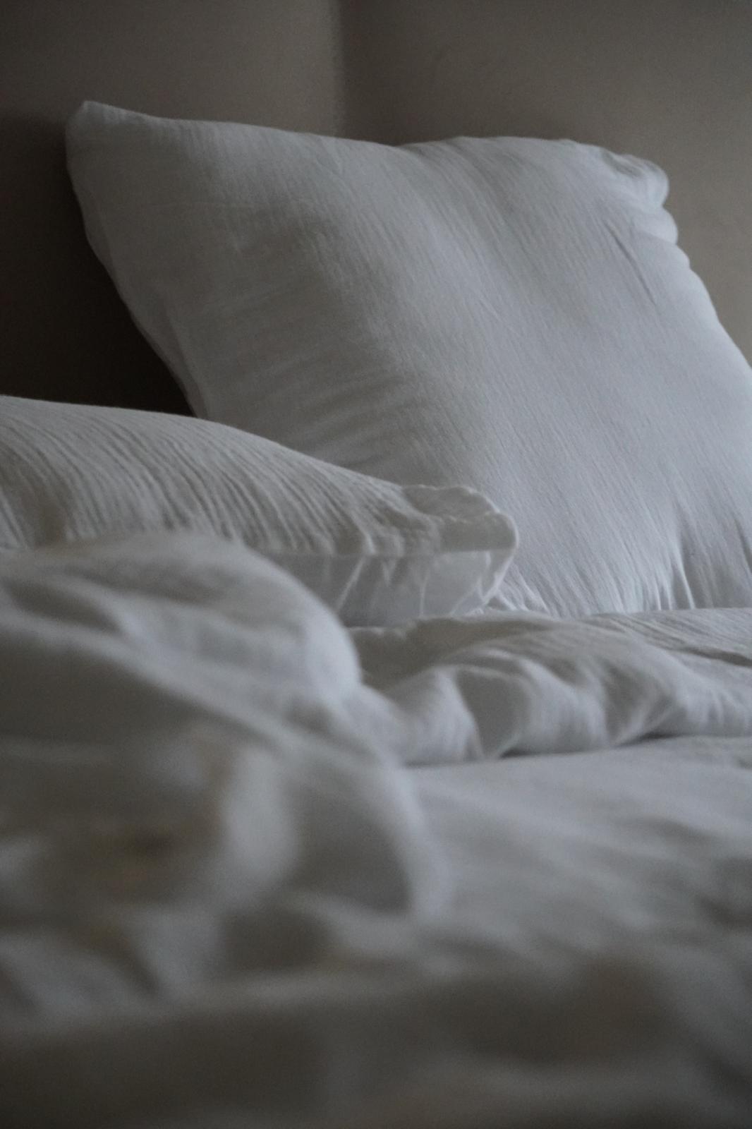 Housse de couette en gaze de coton – Blanc chantilly