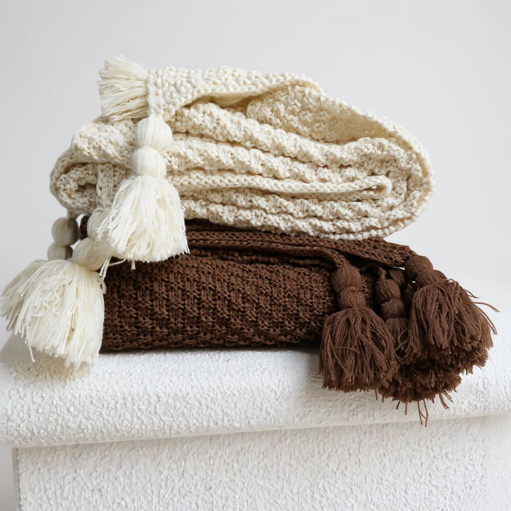 Plaid en maille - Fibres recyclées