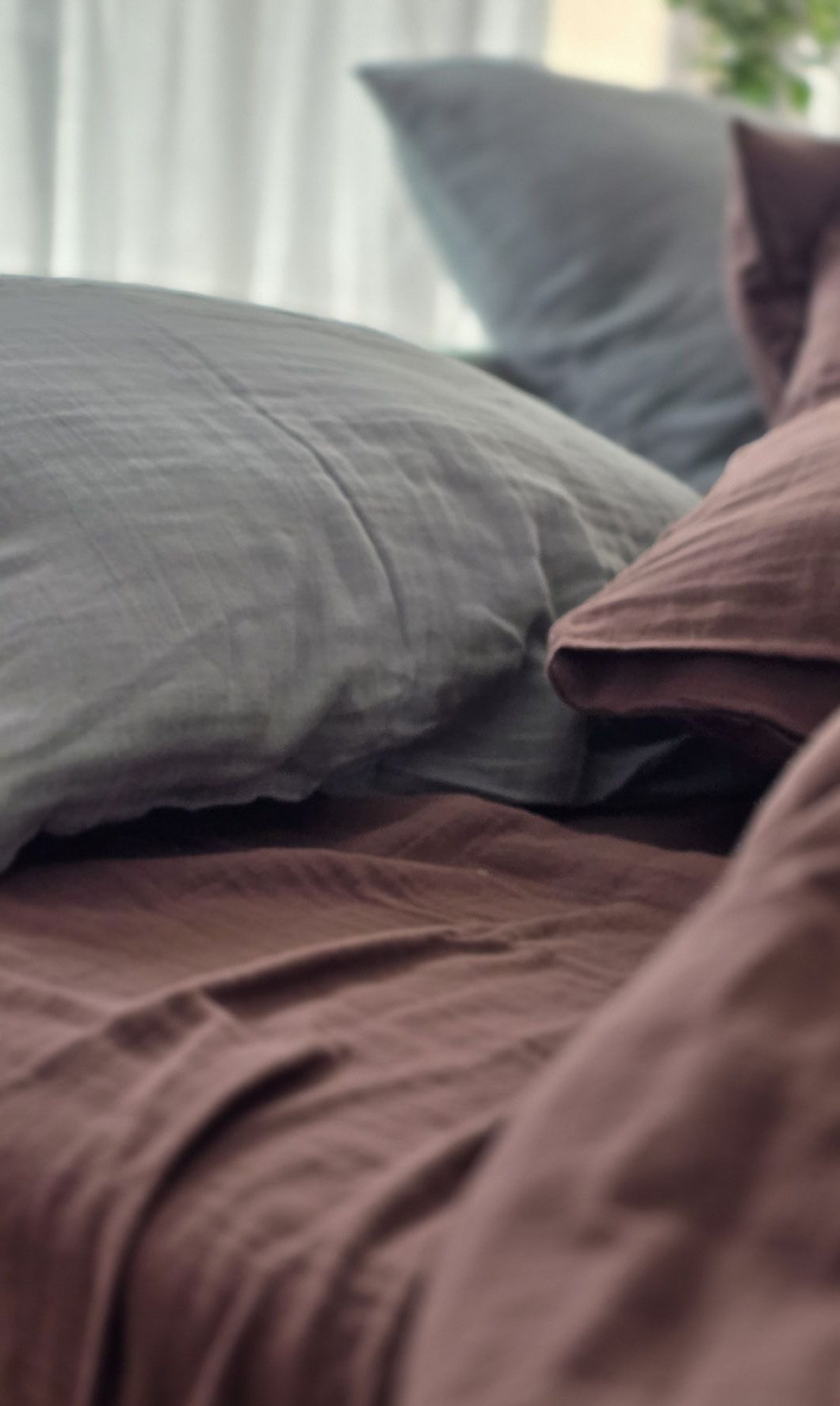 Drap plat Chocolat Chaud · Gaze de coton rayé réversible