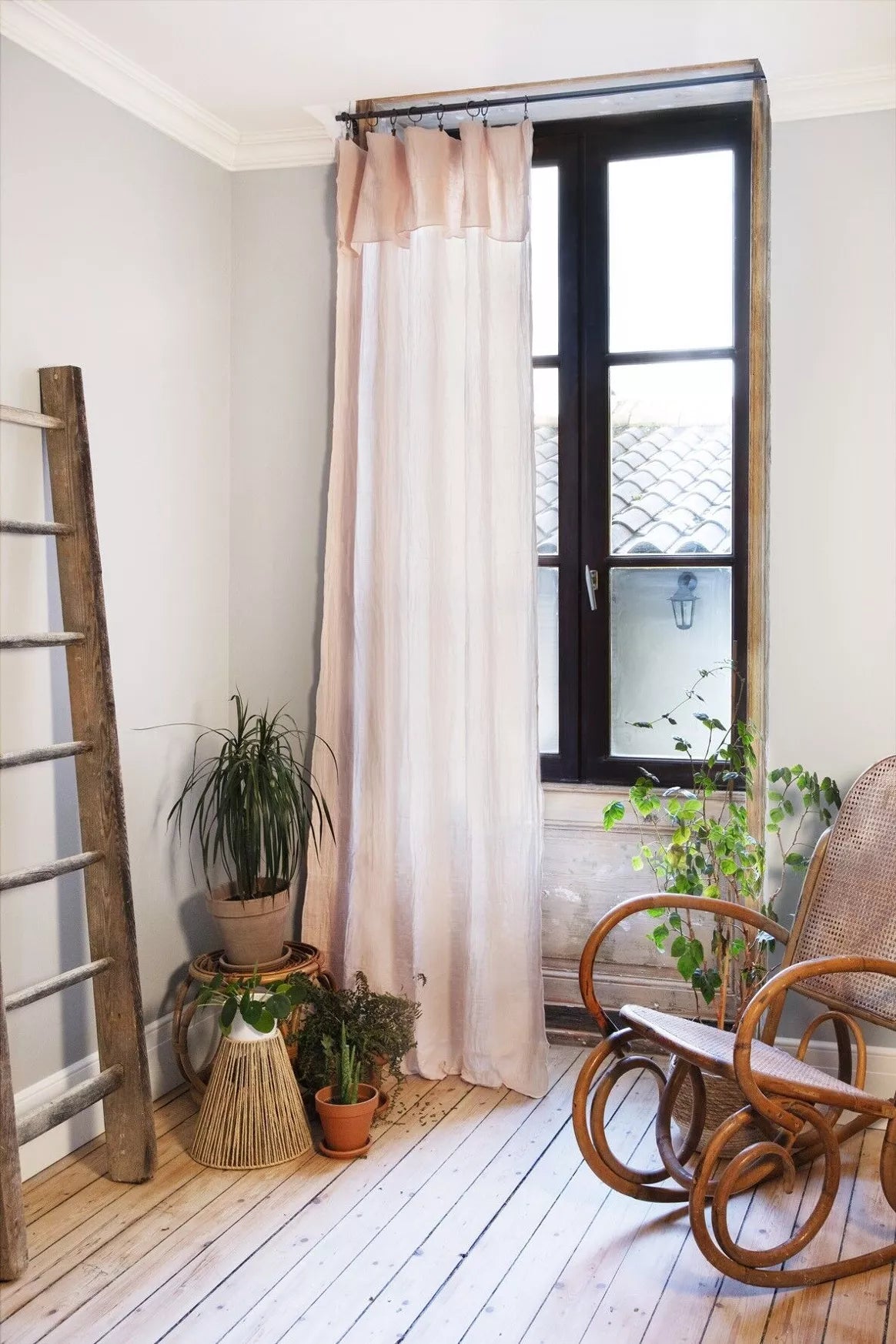 Cotton gauze curtains + 8 clip rings