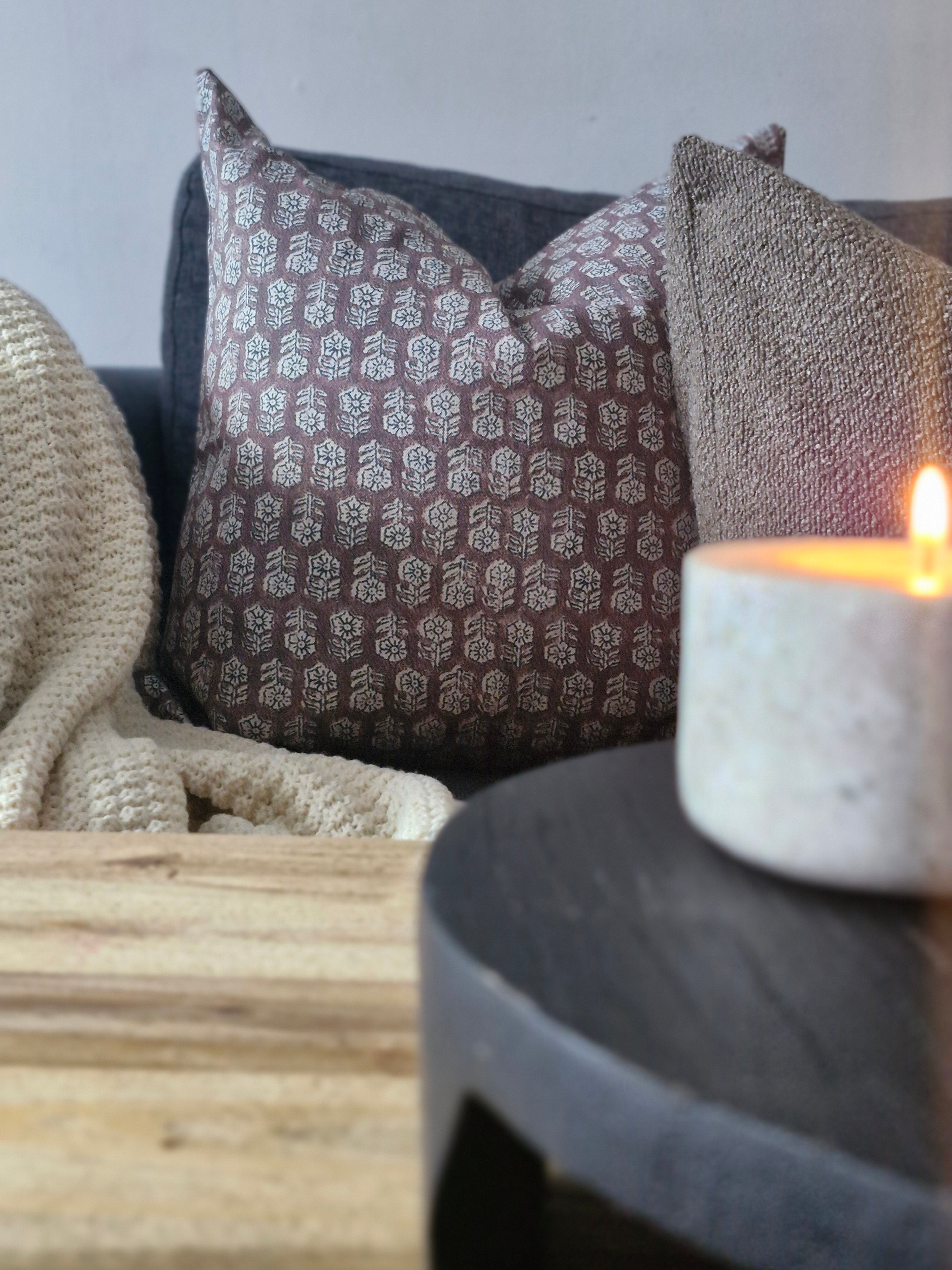 Housse de coussin Willow Bay Sand – 100% coton éthique – 50×50 cm