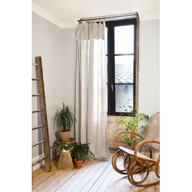 Cotton gauze curtains + 8 clip rings