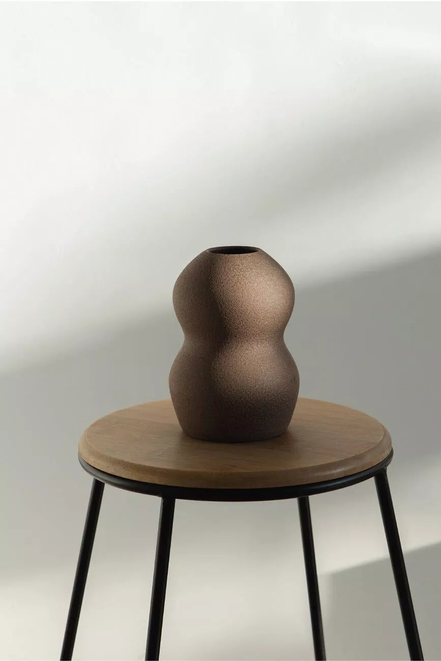 Vase émaillé marron Palus - Fait main - Céramique