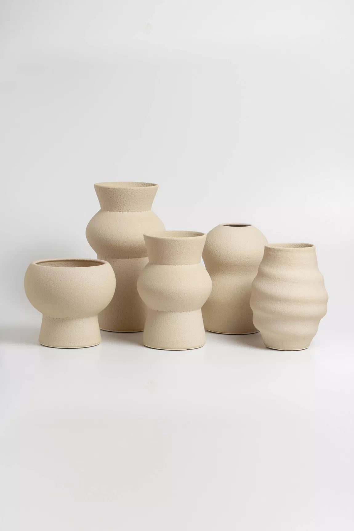 Vase crème émaillé Holden - Fait main