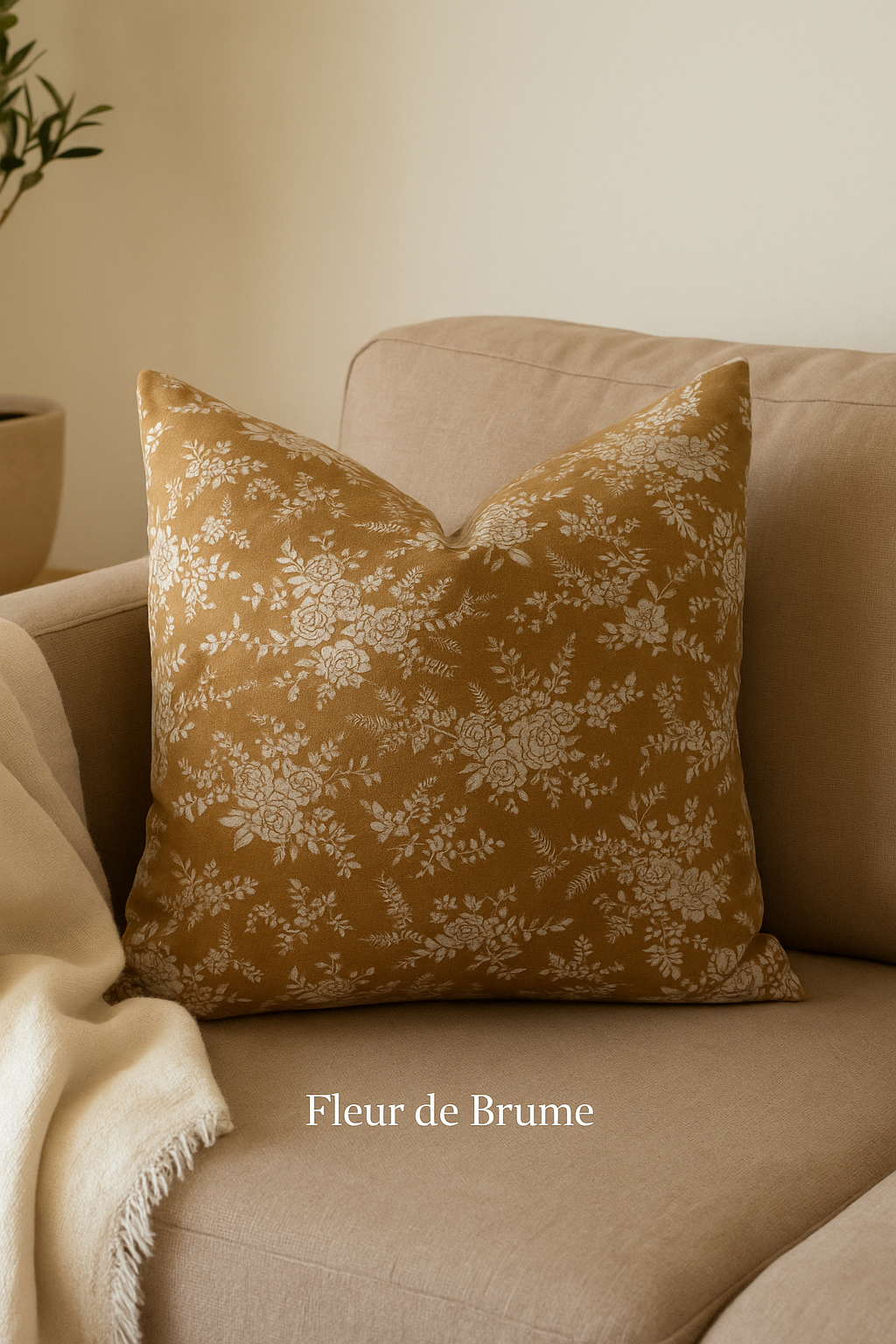 Housse de coussin Fleur de Brume – 50x50 cm