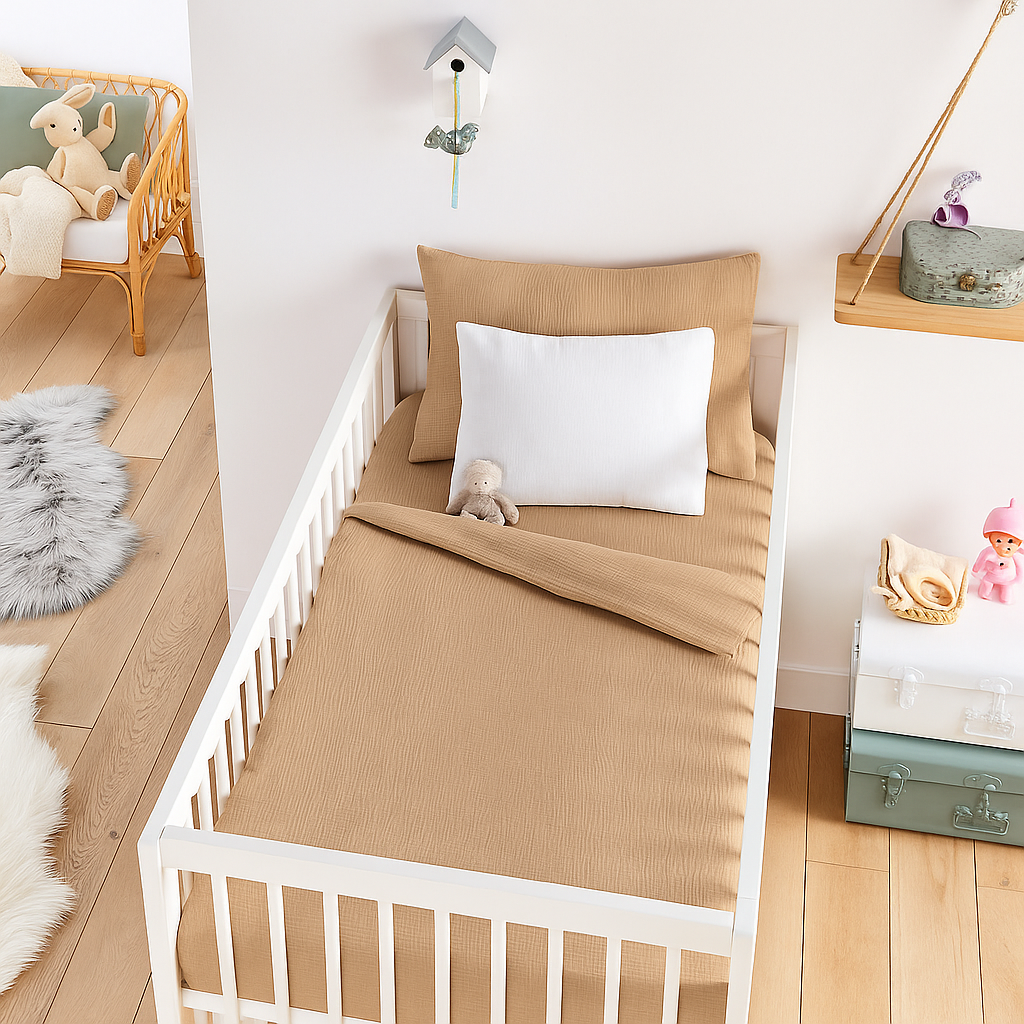 Housse de couette + taie 40x60 cm  Gaze de coton bébé