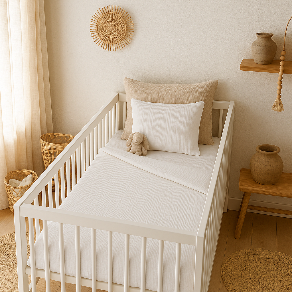 Housse de couette + taie 40x60 cm  Gaze de coton bébé