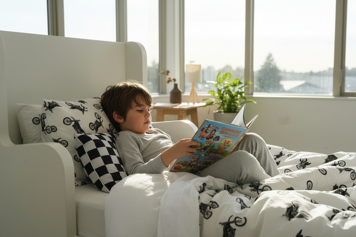 Parure housse de couette enfant - Moto Cross