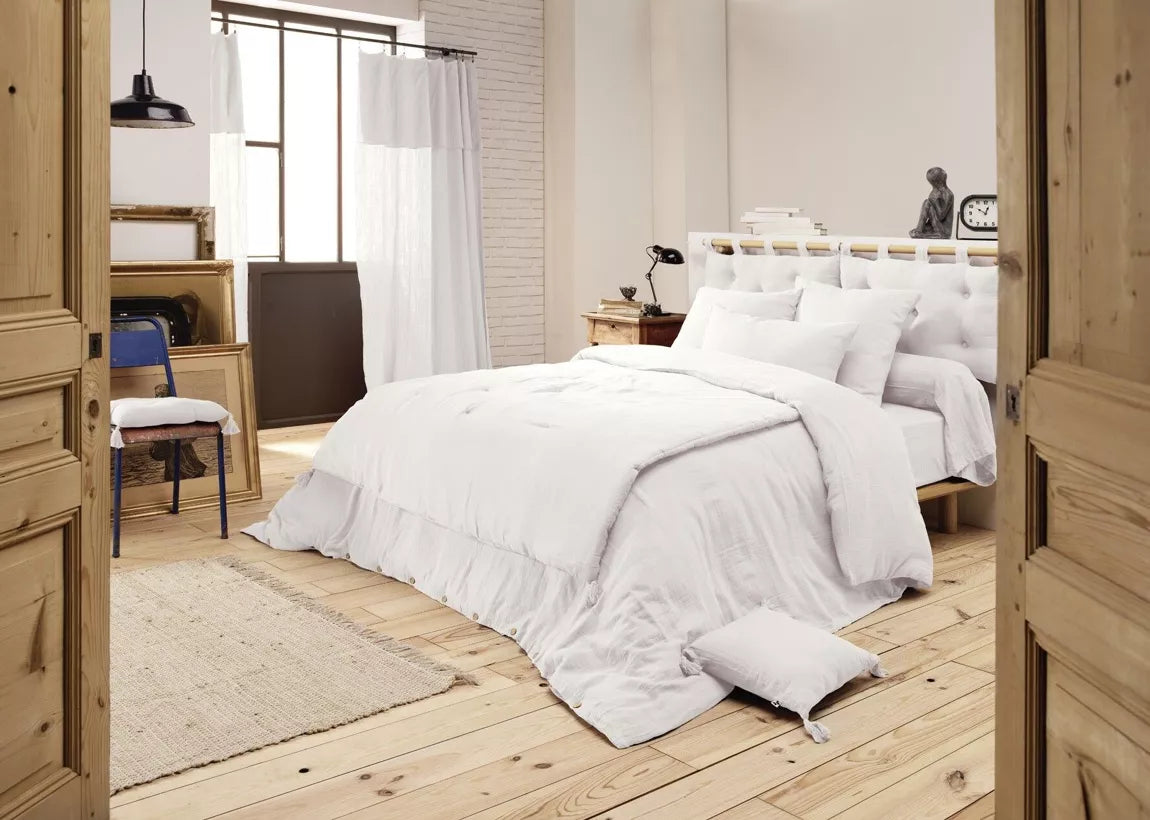 Housse de couette en gaze de coton – Blanc chantilly