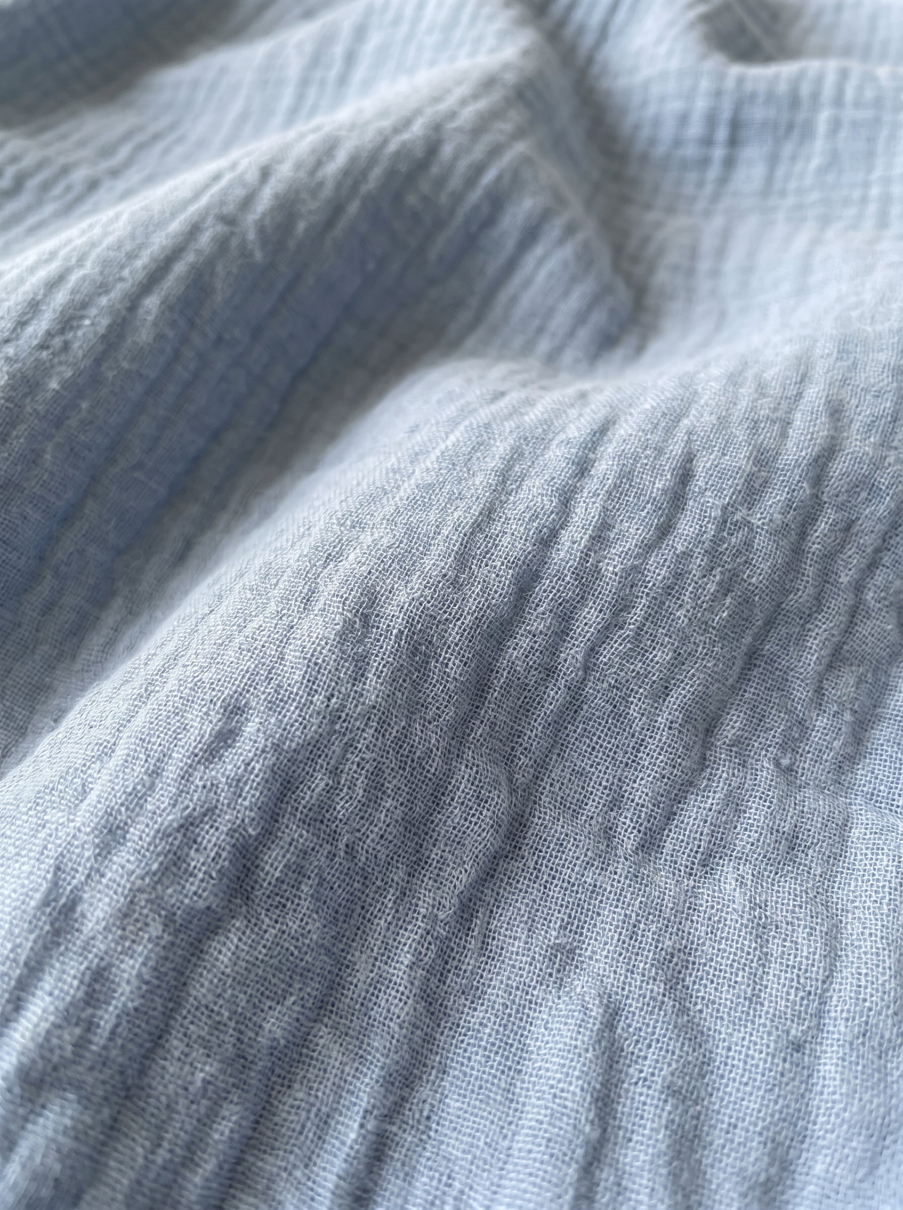 Parure de lit  Brume Bleue · Gaze de coton effet lavé